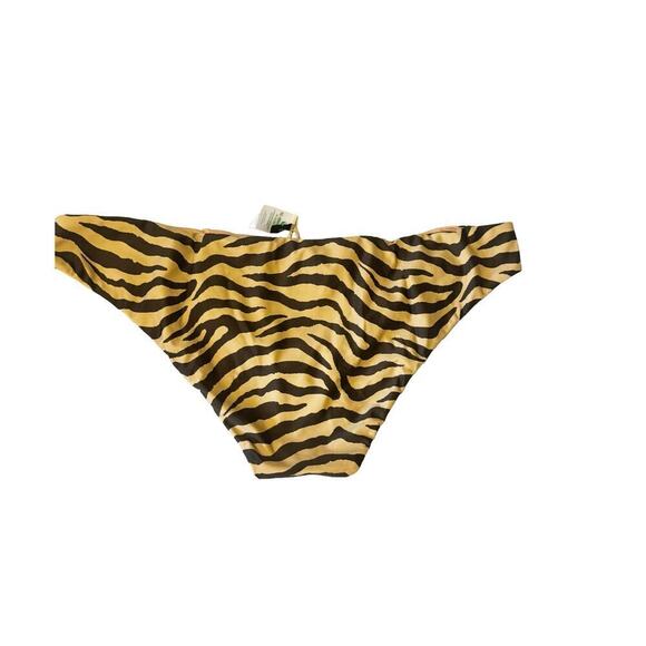 J. Crew Curved-Waist Cheeky Bikini Bottom In Zebra Stripe Size 3X NWT - Picture 2 of 9